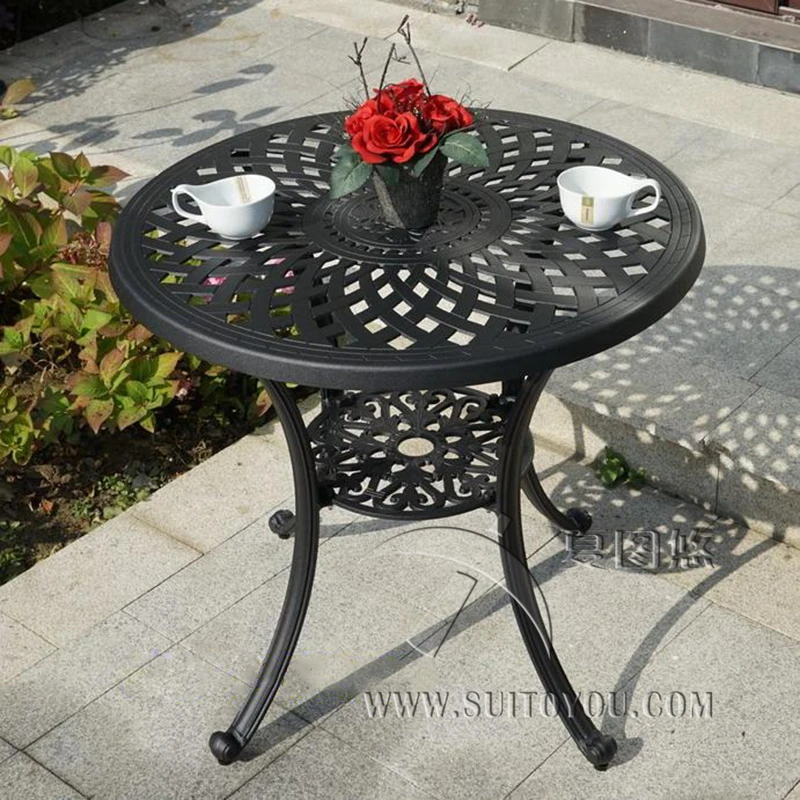 Литой алюминиевый стол для садового стула уличная мебель прочная с отверстиями зонтов