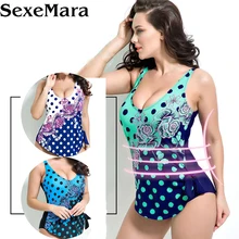 Одна деталь Плавание костюм плюс Размеры Купальники для малышек Для женщин Лето г. пляжная одежда Холтер Push Up ванный комплект Плавание Ретро Высокая Талия Плавание костюмы