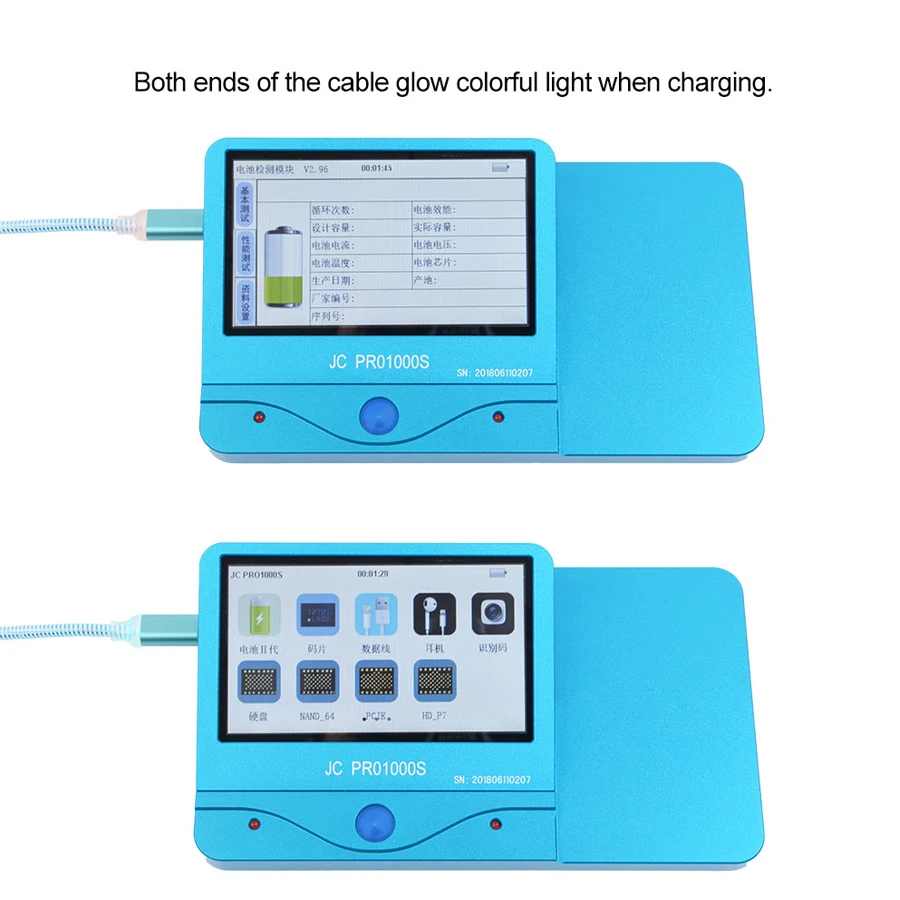 JC Pro1000s Многофункциональный хост программист PCIE программист для iPhone iPad Батарея Тесты инструменты Тип-c кабели для передачи данных
