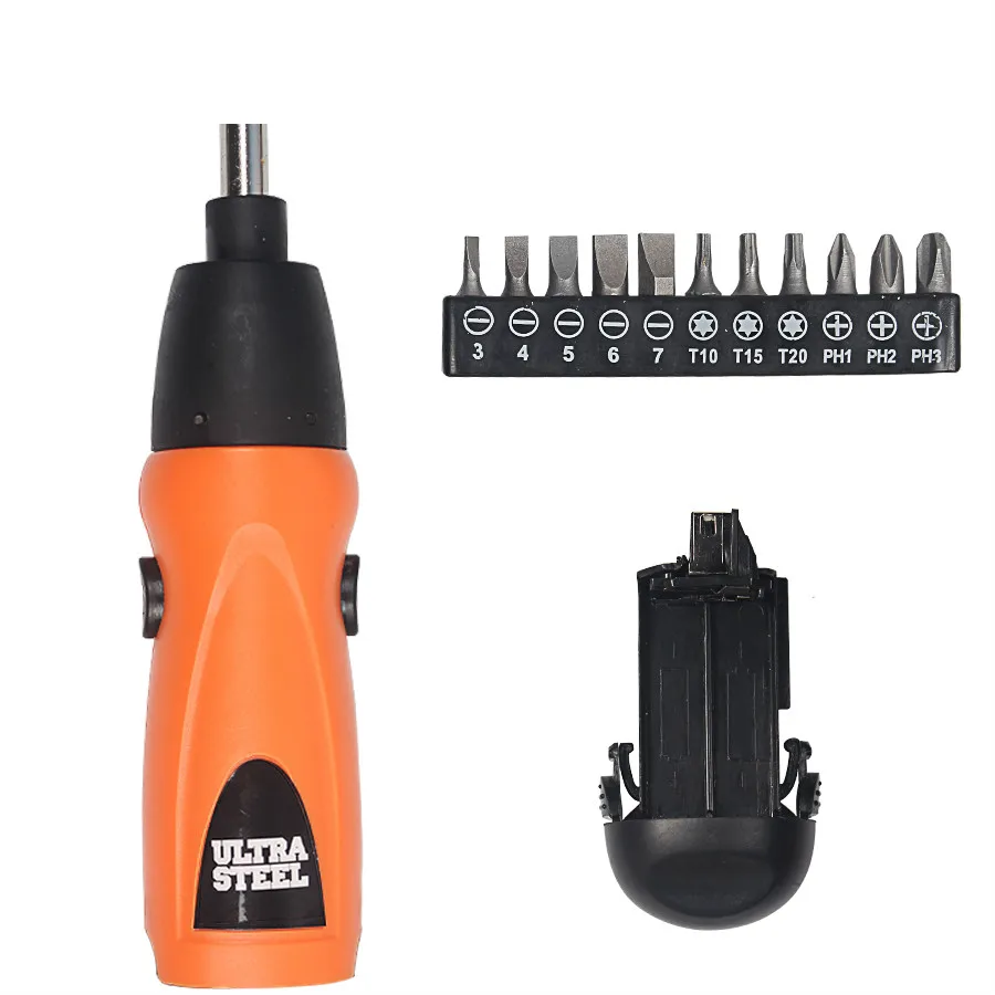 

6V Electric Battery Power screwdriver Cordless Drill 200RPM +14pcs Screwdriver bit set Household DYI Tools