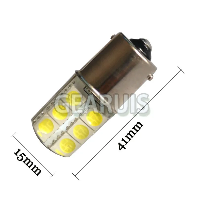 100 шт. P21W S25 1156 BA15S 12 SMD 5050 Светодиодный силиконовый 2 Вт, холодный белый свет 8000 K автомобиля с украшением в виде кристаллов указатель поворота габаритные огни лампы 12 V