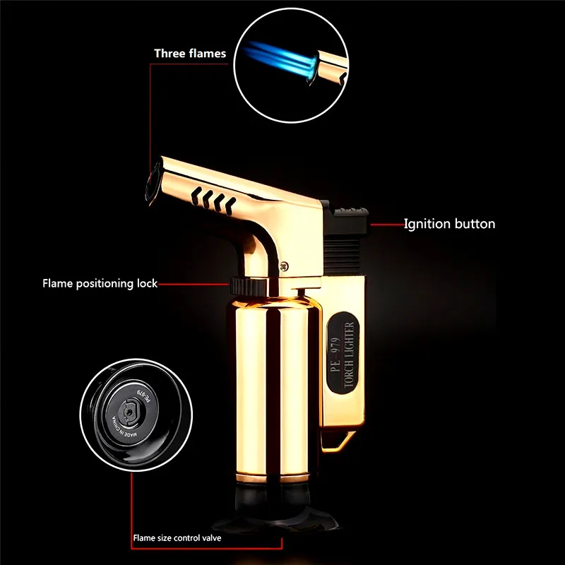 Трехтрубный наружный кухонный принадлежности для барбекю пистолет-распылитель Электронная зажигалка газовая зажигалка TorchTurbo Зажигалка сигарета зажигалки
