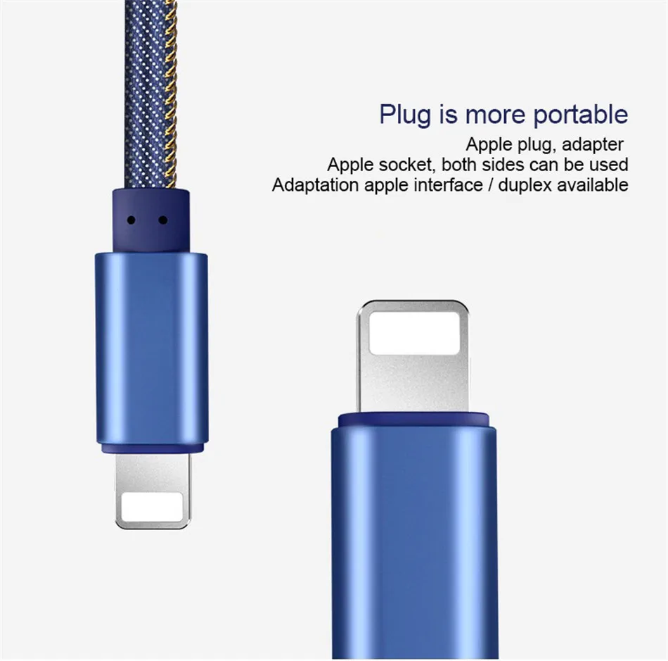 NOHON Cowboy Braided USB Charger Gold-plated Plug Fast Charge Adapter Data Cable Micro USB Cable For Iphone 5 6 7 8 Plus X 10 1m (5)