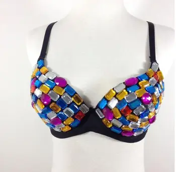 

Nightclub Bra Sexy Rivet bra Dance clothes Dj performance Stage