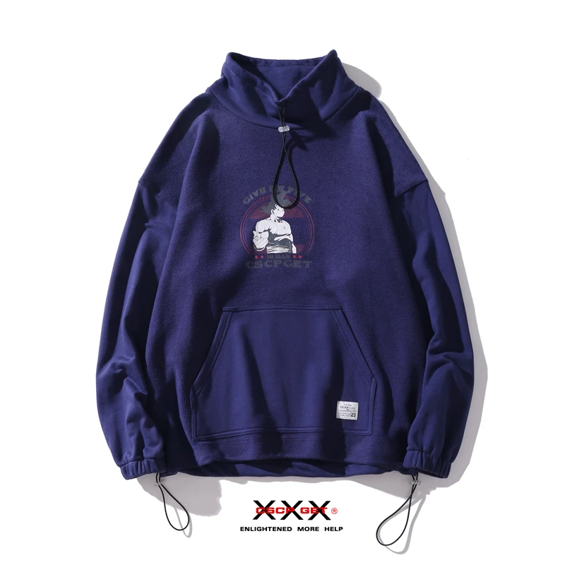 

Dragon Ball Print Men Pullover Hoodie Shockcord Closure Sweatshirt Streetwear Jumper