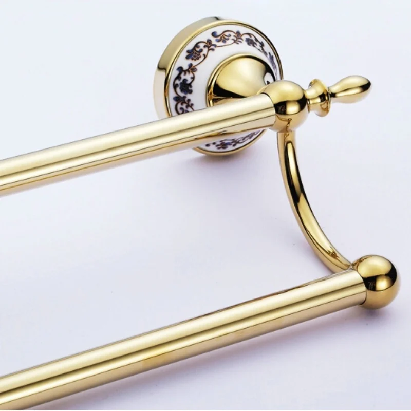 Becola Bathroom Accessories Gold Plated Double Towel Bar Becola Bathroom Accessories Gold Plated Double Towel Bar Hardware Wall Mounted Br Holder 5510 In Bars From Home Improvement On