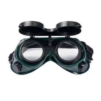 

Welding Cutting Welders Industrial Safety Goggles Glasses Flip Up Dark Green Lenses Steampunk Cup Welding Helmets