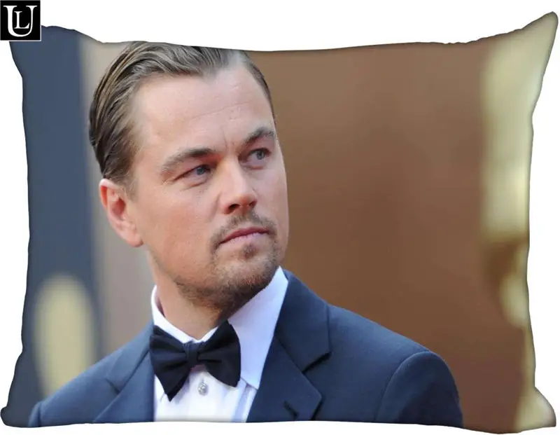 Заказная Прямоугольная подушка Leonardo DiCaprio размер 45x35 см(с одной стороны) Принт по индивидуальному заказу с молнией полиэстер хлопок наволочка больше размера