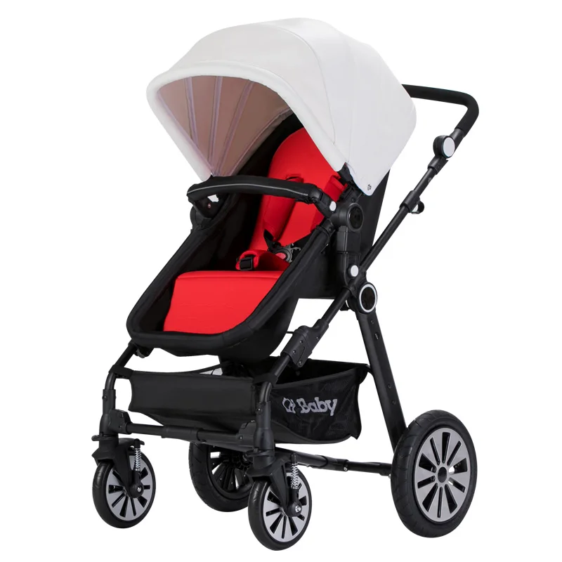 CH baby high landscape baby stroller, folded baby pram with rubber wheel, good shock proof baby carriage with foot cover CH baby high landscape baby stroller, folded baby pram with rubber wheel, good shock proof baby carriage with foot cover