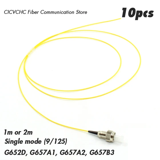 

10pcs FC/UPC-SM(9/125)-G652D, G657A1, G657A2-0.9mm Cable-1m or 2m / Optical Fiber Pigtail