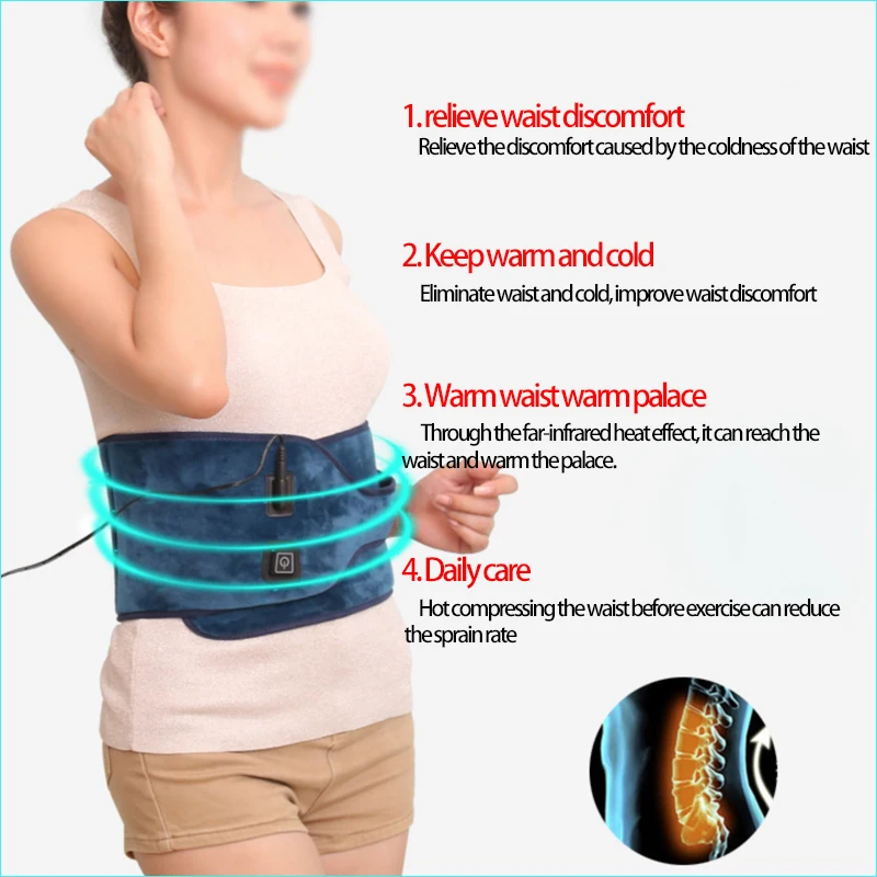 110-240 В Электрическая Талия Тепловая терапия пояс Поддержка прижигание кормящих группа нижняя часть спины
