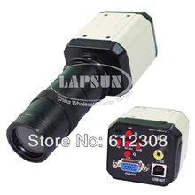 2.0MP HD 3 в 1 цифровой промышленный микроскоп Видео Промышленный Набор камера VGA USB AV ТВ выход+ c-крепление зум-объектив для ремонта печатных плат