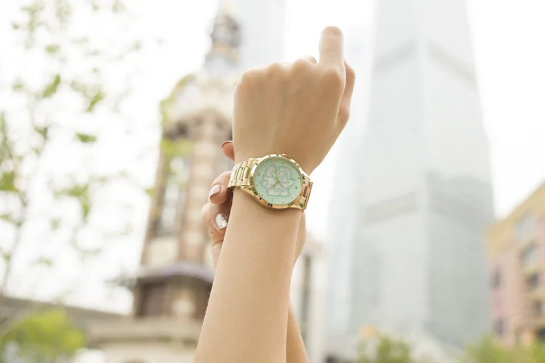 Женские часы бренд disney женские часы Роскошные розовое золото из нержавеющей стали 30 м Водонепроницаемые бриллиантовые женские часы