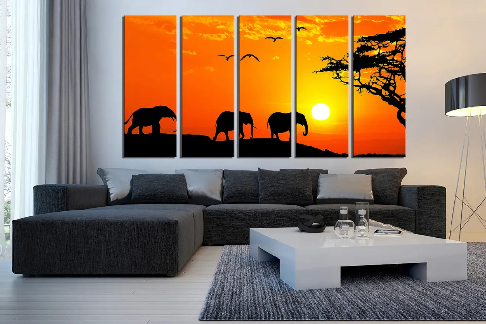 5_piece_canvas_wall_art_living_room_canvas_huge_pictures_orange_wildlife_elephant_artwork__35446.1477462633.1280.1280