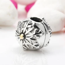 925 пробы Серебряный Снежинка узор Шарм бусины цветок цветет подходят браслеты ювелирные изделия на День матери подарок