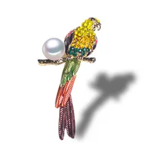 Птица натуральный жемчуг брошь натуральные каменные броши и булавки для женщин двойного назначения кулон отправить цепи ювелирные изделия [xz1006-1]