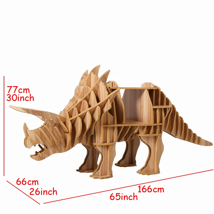 1 комплект 30*65 дюймов деревянный Трицератопс Dinasaur столик/сервант для художественного украшения дома TM010M