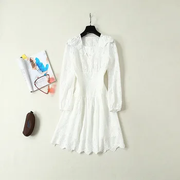 

Europe and the United States Women's clothing new for summer 2019 Long sleeves with a cut-out v-neck Fashion dress