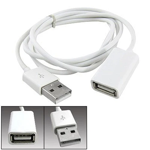 Белый пвх металла USB 2.0 мужчин и женщин удлинитель шнур адаптера 1 м 3Ft usb
