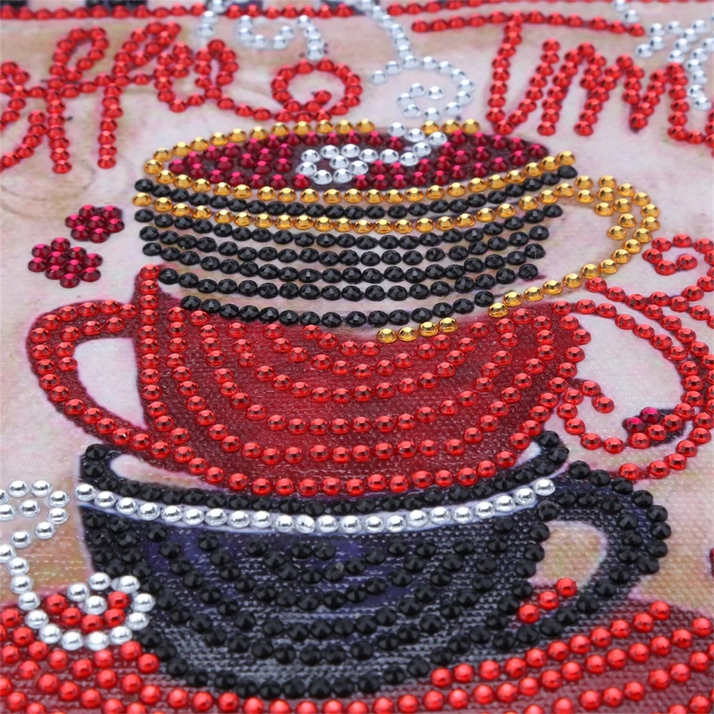 5D diamond embroidery circle diamond special shape cartoon painting coffee cup rhinestone crystal painting home decoration
