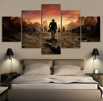 

5 Piece Game Poster Desperados Game Scene Pictures HD Canvas Art Wall Paintings for Home Decor