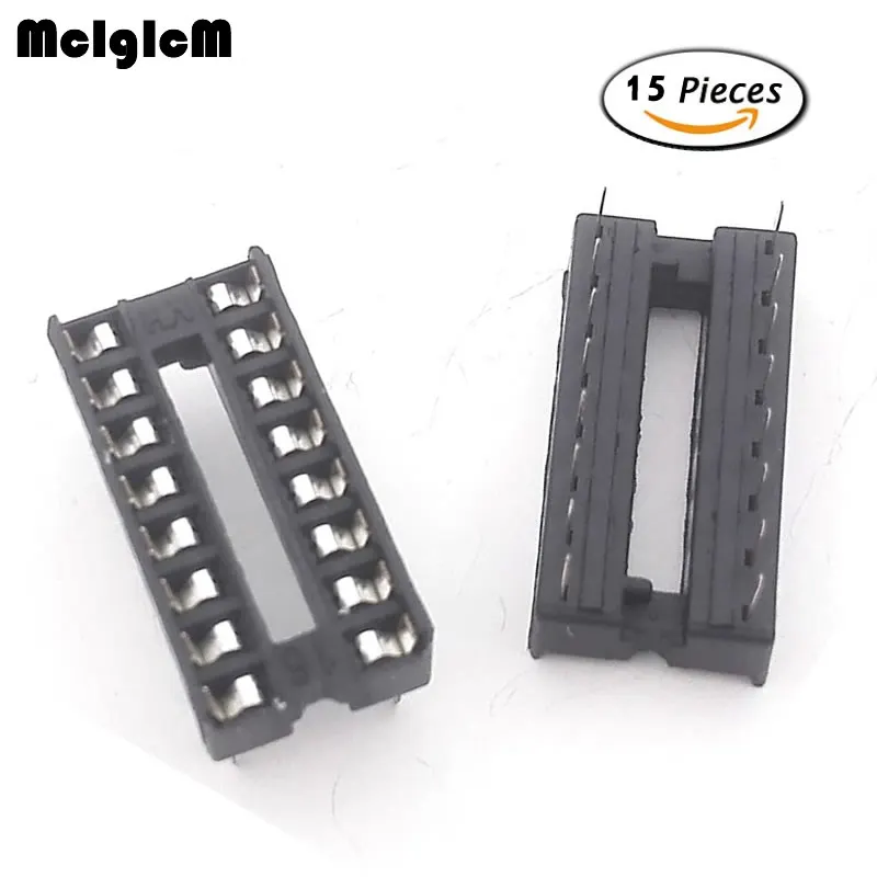 

MCIGICM 15pcs 16pin pins-DIP IC Sockets Adaptor Solder Type Socket