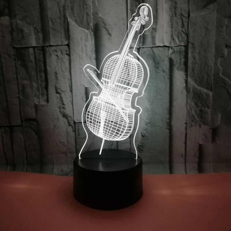 Скрипка 3D светодиодный USB свет красочные декоративные лампы холодный музыкальный инструмент лампа для детской спальни украшения огни и праздничные подарки