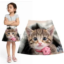 Брендовые весенние юбки для девочек, детская юбка, вечерние юбки принцессы для дня рождения с изображением кота
