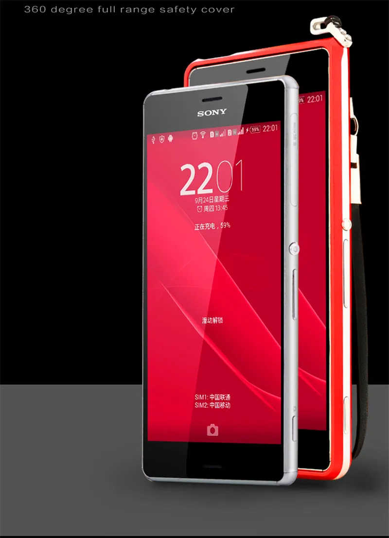 Для sony Z3 Z 3 бампер Выделите Алюминий металлический каркас чехол для Xperia D6603 D6643 D6613