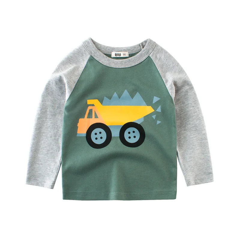 

Cartoon Car Spring Autumn Shirt Baby Boy Clothes Kids Clothing T-shirts for Boys Cotton Long Sleeve T Shirts Tops 2-8Years
