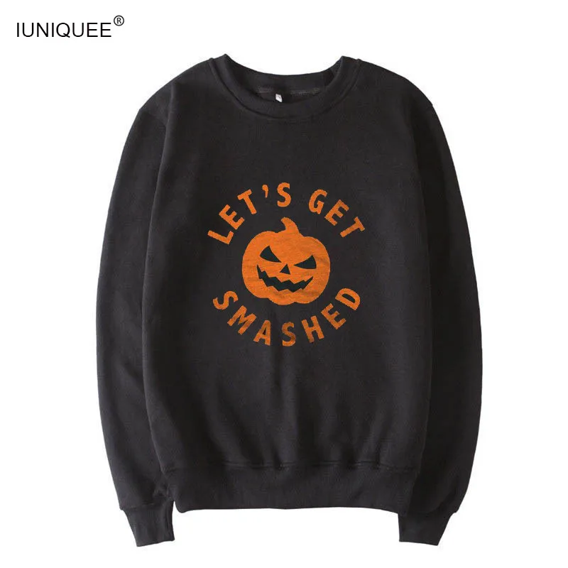 Women Hoodies Gothic Black Smiling Face Female Pullover Halloween Hoodie Autumn jacket Casual Loose Plus Size Hoodie