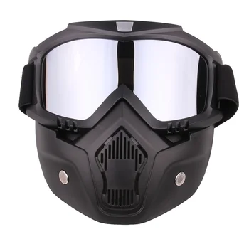 

Ski Motorcycle Face Mask Skiing Goggles Bike Eyewear Glasses Open Face Helmet Detachable Goggles