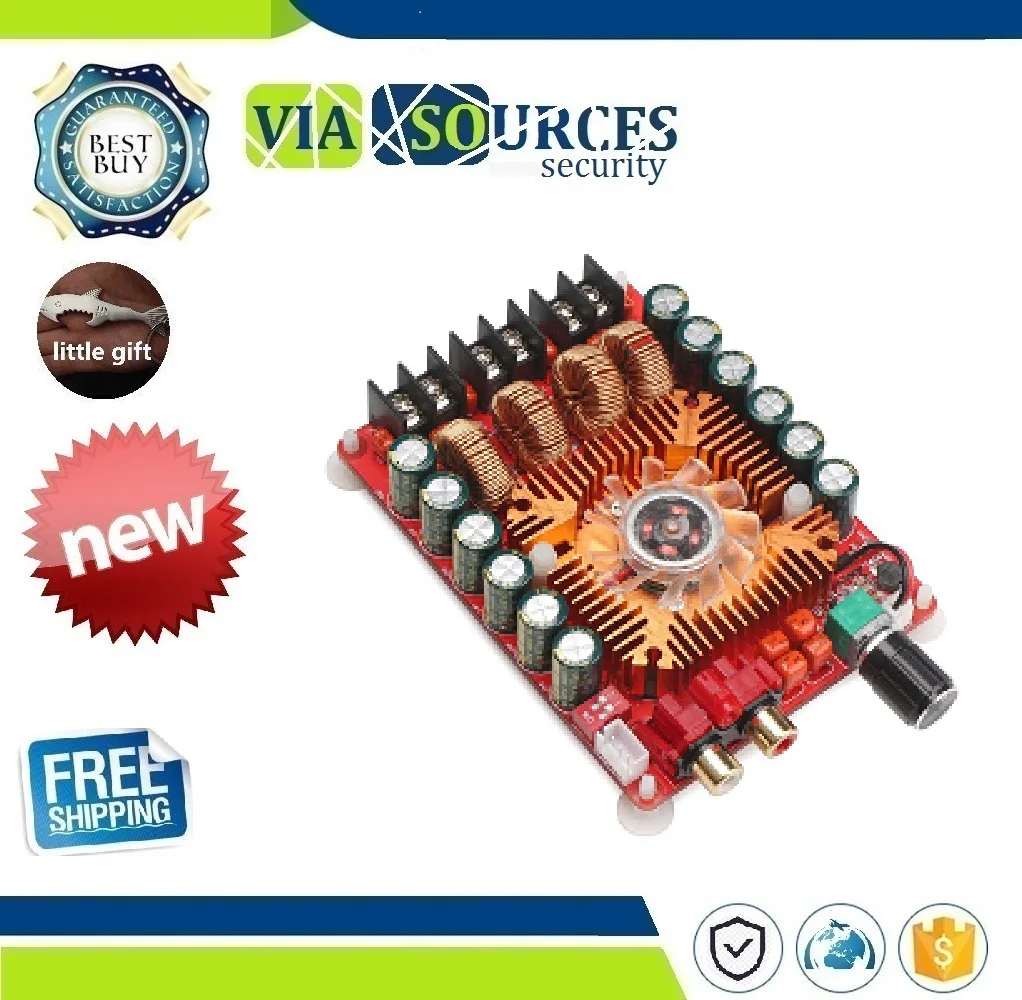 

TDA7498E 2X160W Dual Channel Audio Amplifier Board, Support BTL Mode 1X220W Single Channel, DC 24V Digital Stereo Power Amp