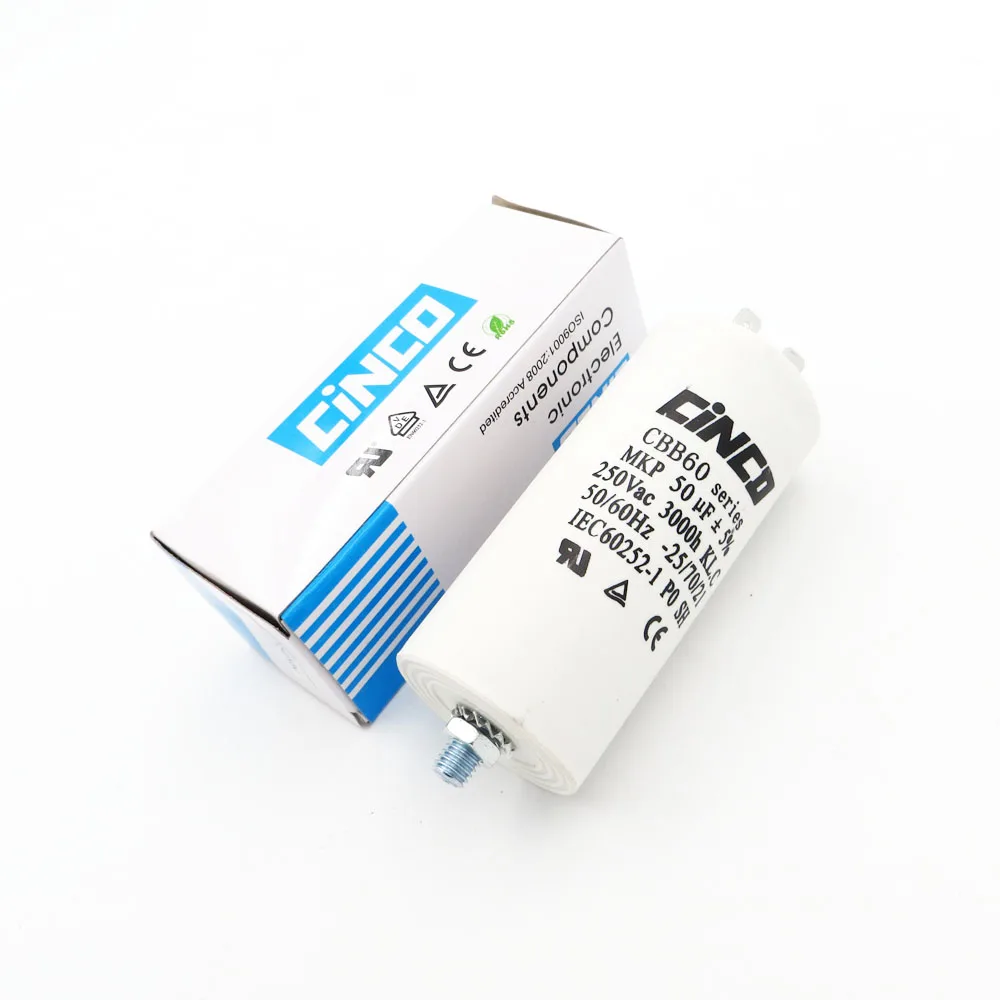 50MFD 250VAC CBB60 Motor Run Capacitors Polypropylene Film Ac 250V 220V Water Pump electrical
