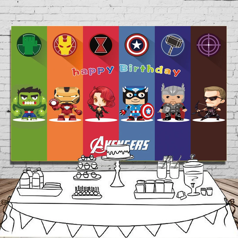 

The Cartoon avenger Birthday Background Festival Party Supplies Party Supplies Party Background Wall