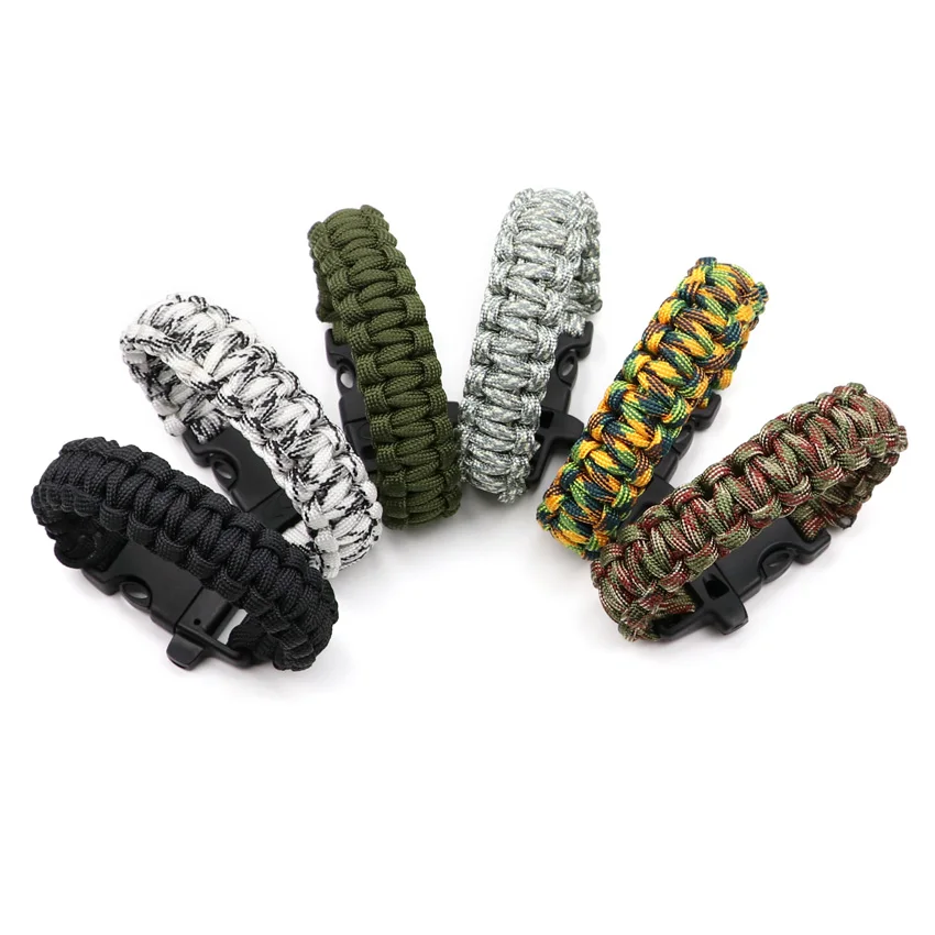 

Paracord Survival Bracelet Military Emergency Outdoor Whistle buckle Rescue Bracelets EDC gear for Camping Hiking Hunting Travel