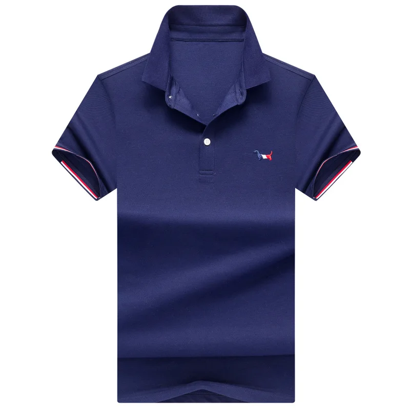 

2019 de haute qualiteTops coton a manches courtes POLO hommes daffaires de marque polo chemise Pur couleur Polo chemises