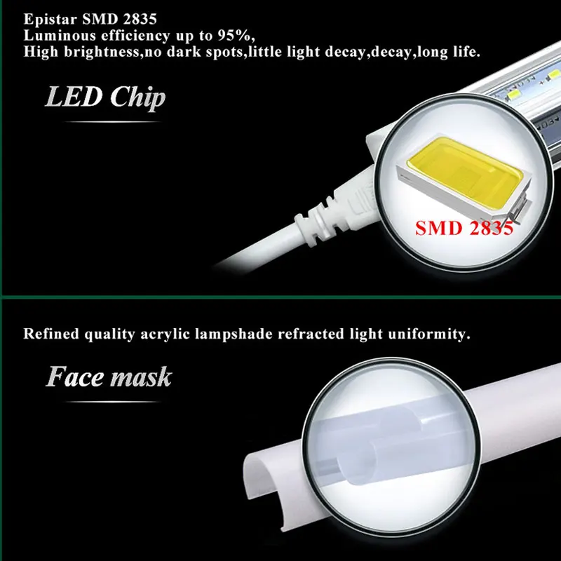1 PCS LED Tube V-Shape Integrated LED Bulbs Tube T8 2FT 20W 600mm 96LEDs SMD2835 Super Bright 2000lm Led Fluorescent Lights