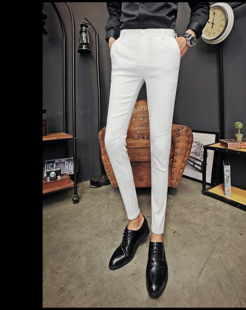 Casual Pants Men Solid Skinny - AliExpress