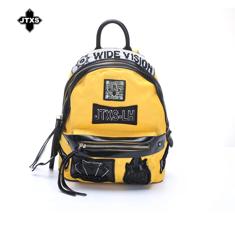 2017 New Design JTXS Women Backpack Anti theft Leather Yellow Backpack