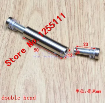 

8pcs/lot 12*50mm 12mm Stainless Steel Double Head Acrylic Advertisement Fixing Screws Glass Standoff Pin Nails
