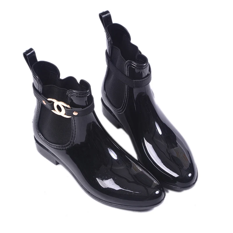 Tight Tube Waterproof Non Slip Rain Boots for Women Ladies