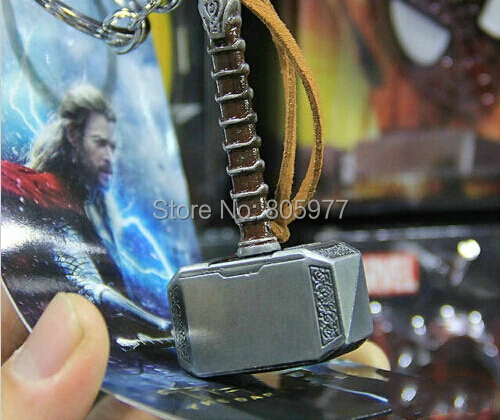 Горячая Marvel Мстители Тор оригина Тор's брелок для ключей в форме молотка Mjolnir Raytheon металлический брелок 12 шт./партия фильм ювелирные изделия