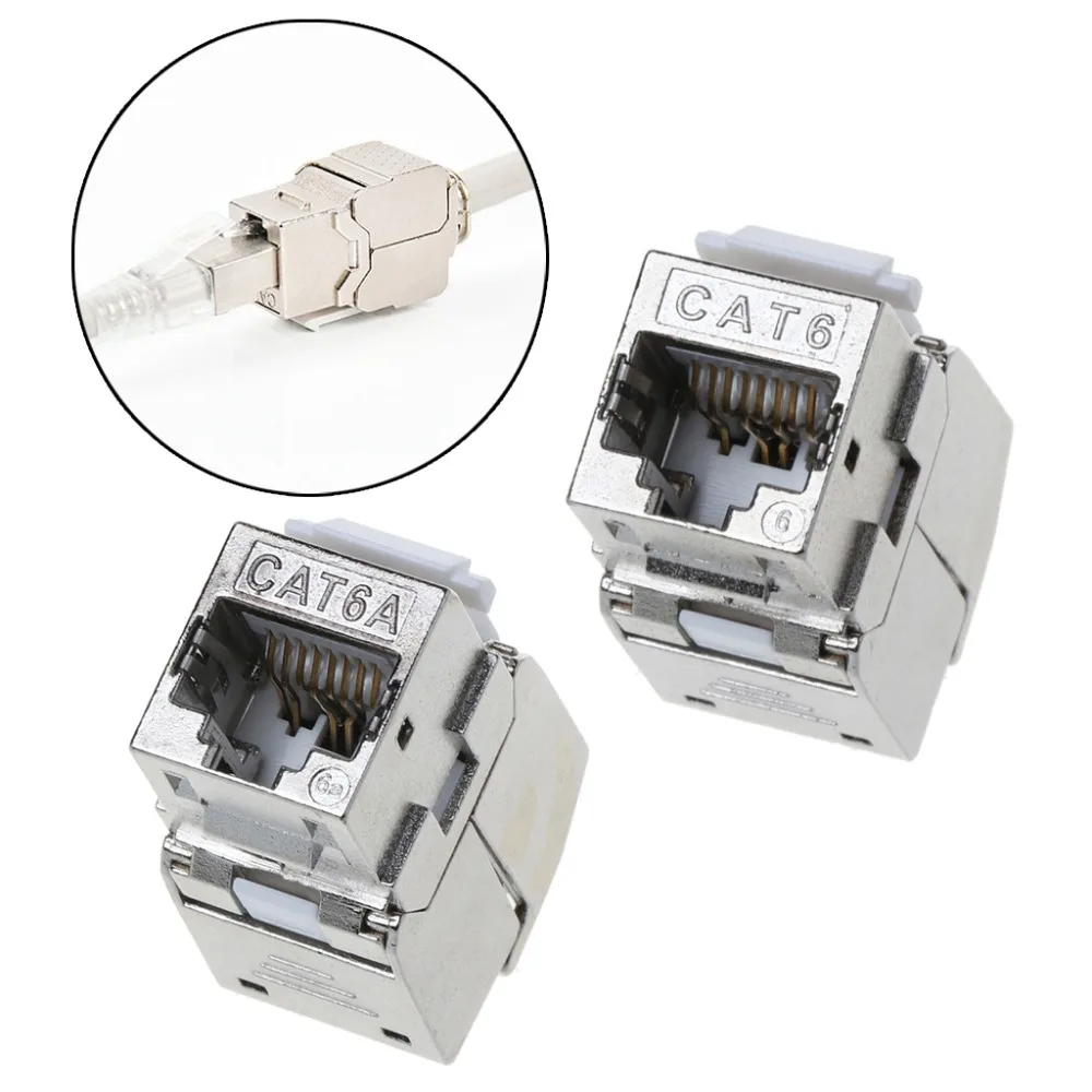 1 шт. RJ45 Keystone Cat6 Cat6A Экранированный FTP модуль из цинкового сплава Keystone Jack сетевой разъем адаптер