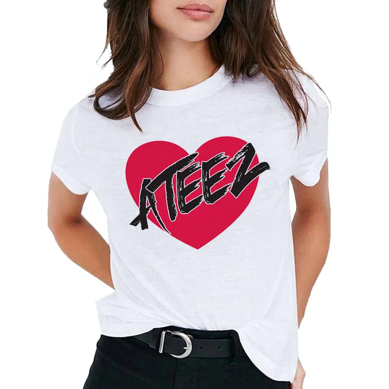 Ateez, 90 s, футболка, топ, футболки, женские, хип-хоп, kawaii, футболка,, Корейская одежда, harajuku ulzzang, футболка, повседневная, Корейская