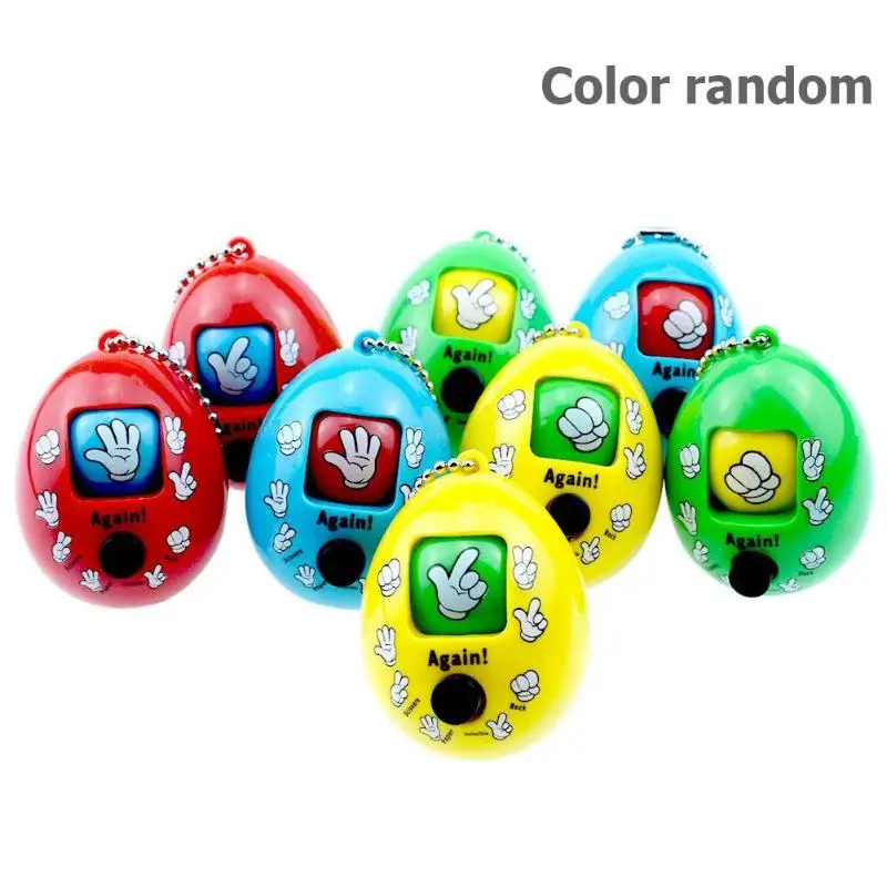 

New strange Toy Button Press plastic Stone Scissors Guessing Toy Round Egg Keychain Toy Tossed Eggs Family Game Toy