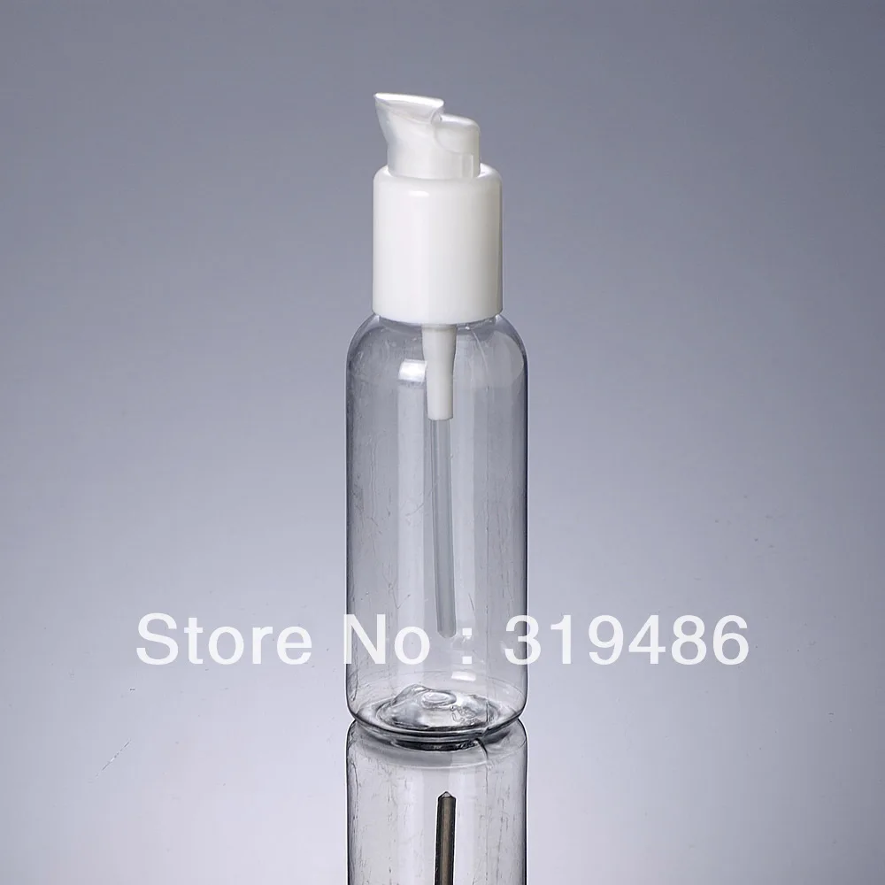 300 шт./лот новые Ёмкость 60 пластиковая бутылка прозрачная бутылочка с Пресс насос для лосьона, косметики упаковка PTE11