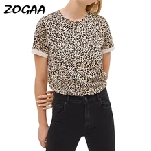 Women Summer T shirt 2019 Fashion Leopard T Shirt Short Sleeve Casual Tops Tees Plus Size Sexy Streetwear T-shirt Camisas Mujer plus size pockets design leopard t shirt