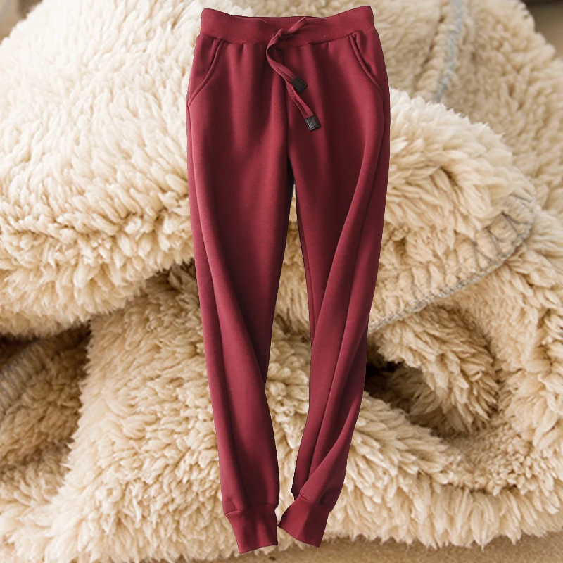 Высококачественные Женские s/мужские шерстяные брюки для холодной зимы, плотные теплые мешковатые брюки из хлопка, женские тепловые тренировочные брюки, брюки M-4XL