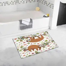 Милый Ленивец На дереве плюшевые Ванная комната Декор коврик с Нескользящие резиновым